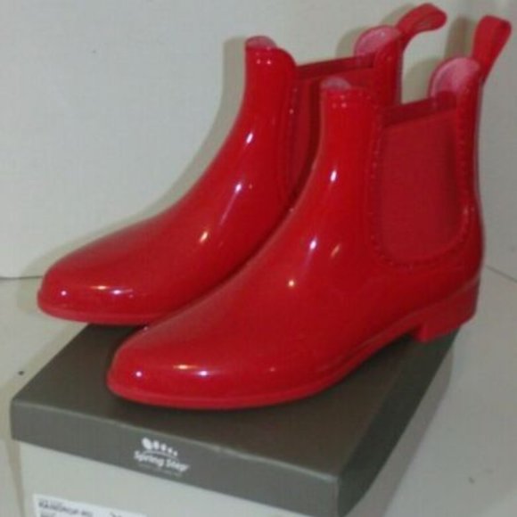 Spring Step Red Rain Boots NWB - Picture 1 of 3